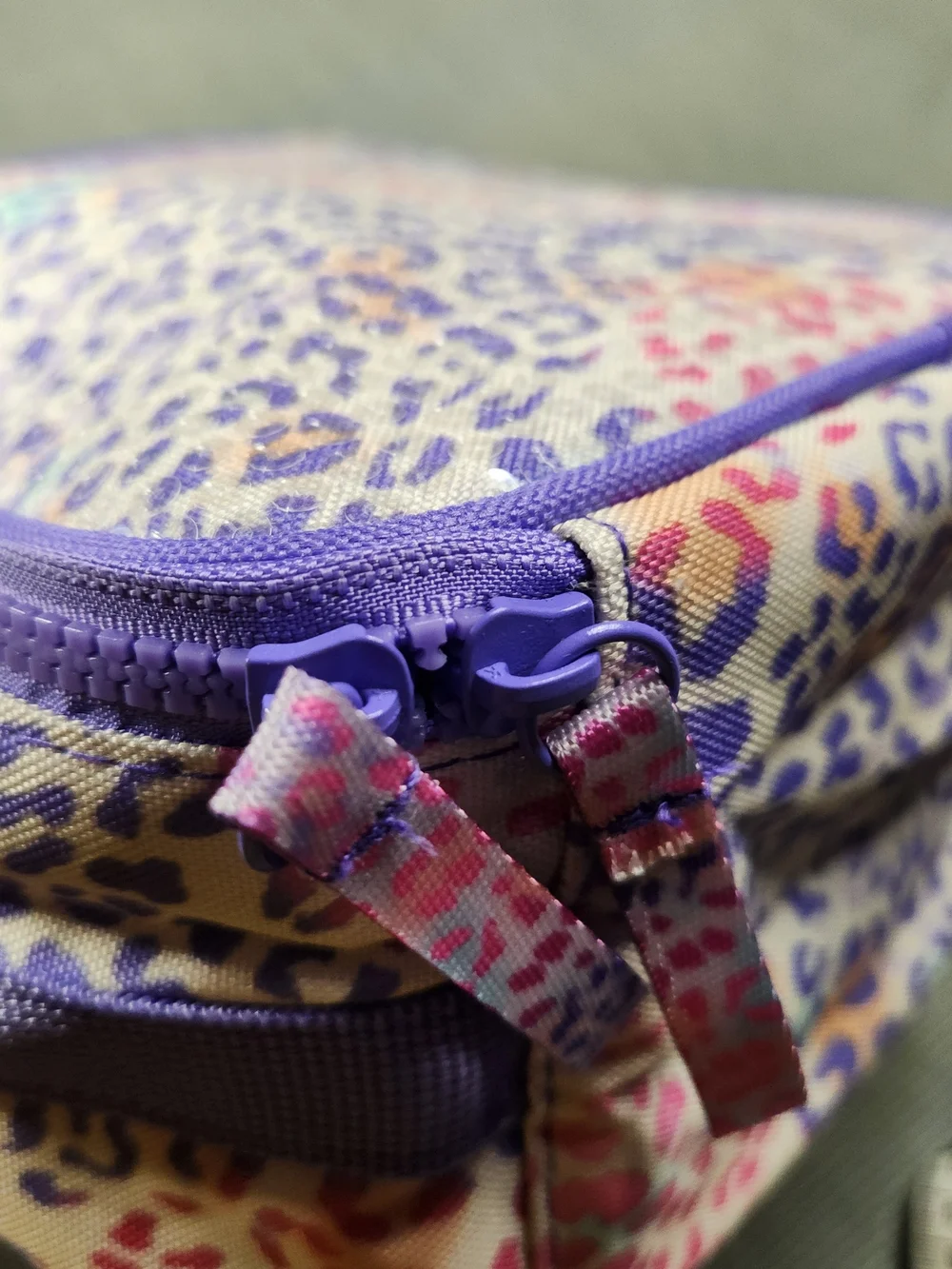 Sequin Leopard Print Kids Lunch Bag - Purple & Pink